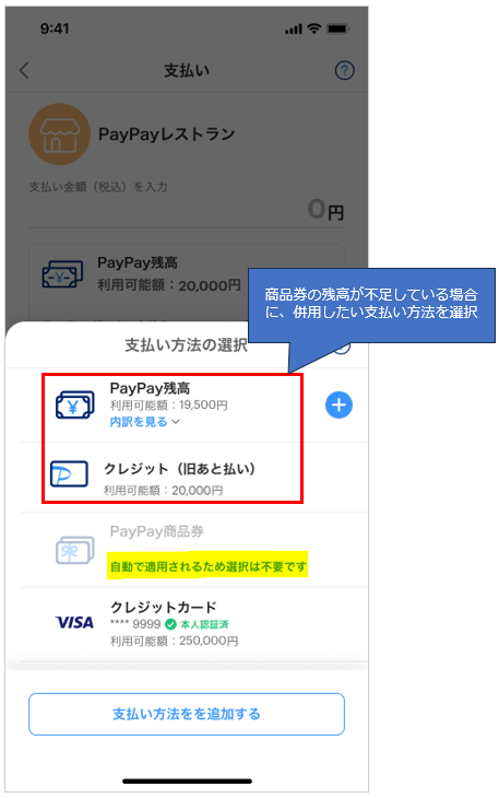 商品券の選択
